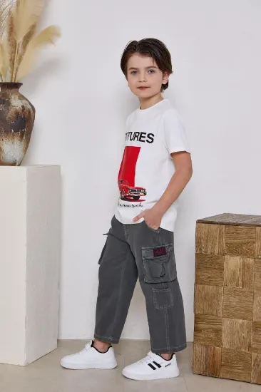 صورة بنطلون رمادي كارجو